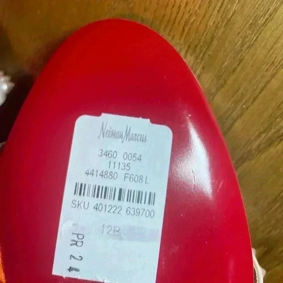 Christian Louboutin SO ME Wedge Sandal 42 11.5 12 Spike Stud Ankle Heels Leche - Picture 13 of 13